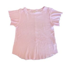 Pink waffle knit Free People Movement top.